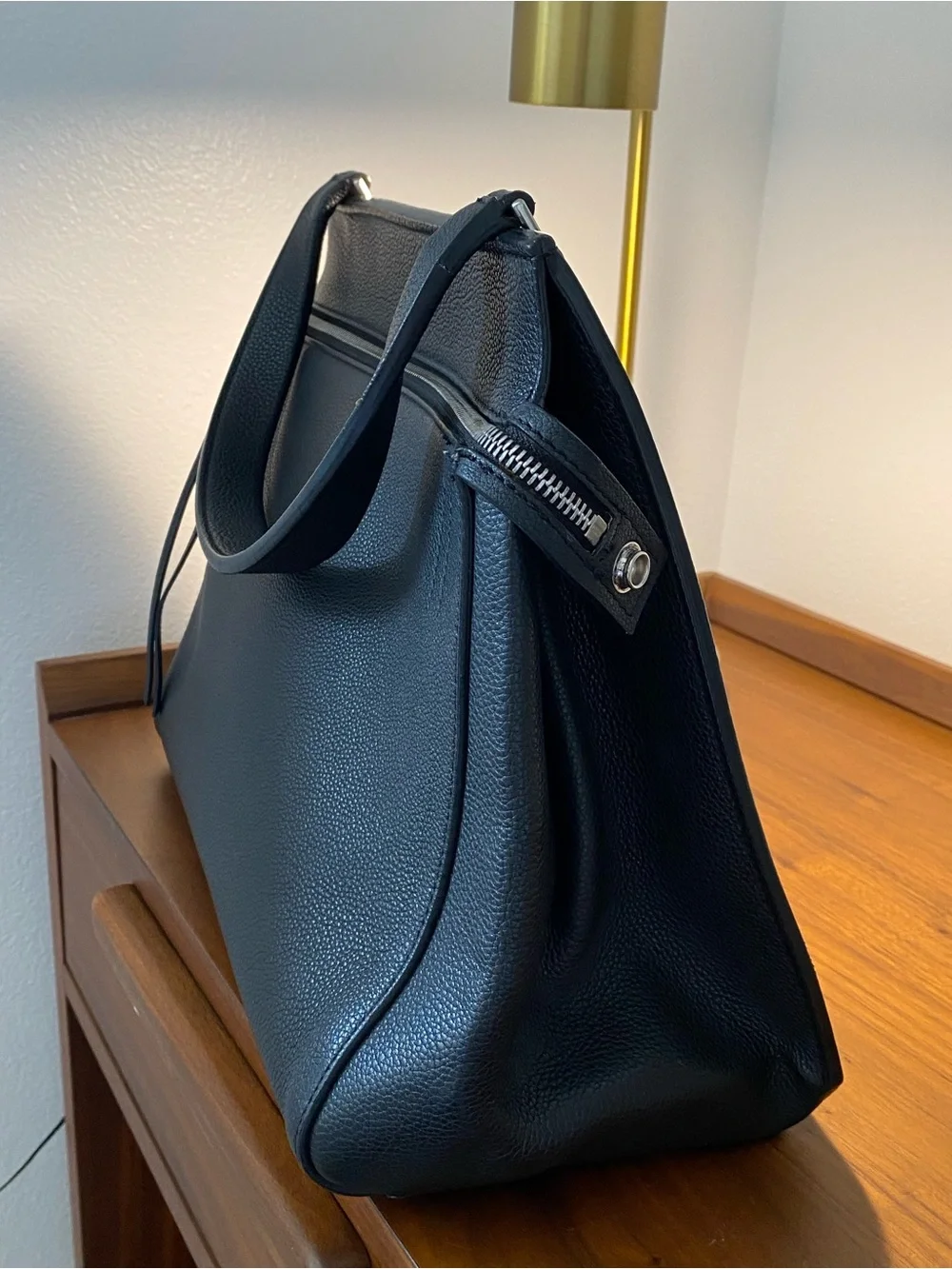 Celine Black Leather Satchel with Top Handle